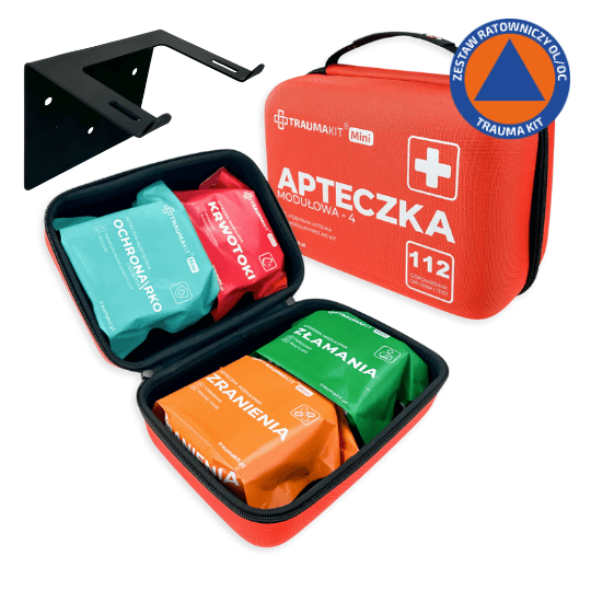 TRAUMA KIT Mini Apteczka Modułowa + Uchwyt ścienny